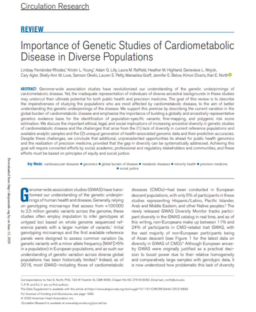 Importance of Genetic Studies of Cardiometabolic Disease in Diverse Populations